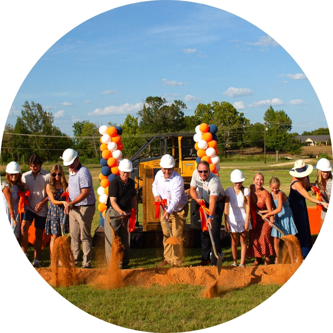 People with shovels in hand breaking ground, Brook Hill Campaign Groundbreaking